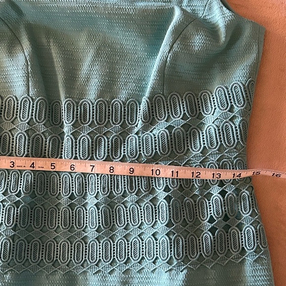 Antonio Melani Beatrice Sheath Dress Knee Length Sleeveless Cocktail Teal Size 6 - Picture 9 of 10